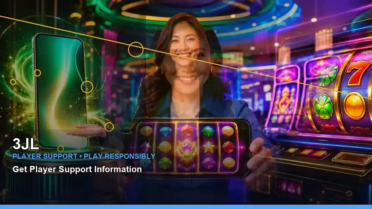 3JL gold jackpot slot games featuring an adult Filipina casino host with a right close-up composition