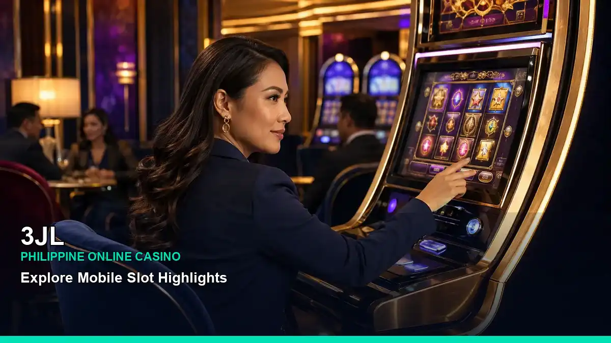 3JL VIP casino rewards featuring an adult Filipina casino host with a celebratory composition — view 2