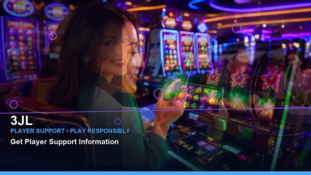 3JL fantasy online slot games featuring an adult Filipina casino host with a left-diagonal composition